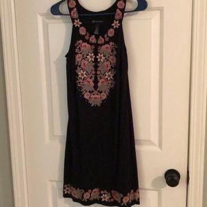 Black with floral print dress